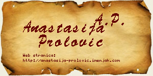Anastasija Prolović vizit kartica